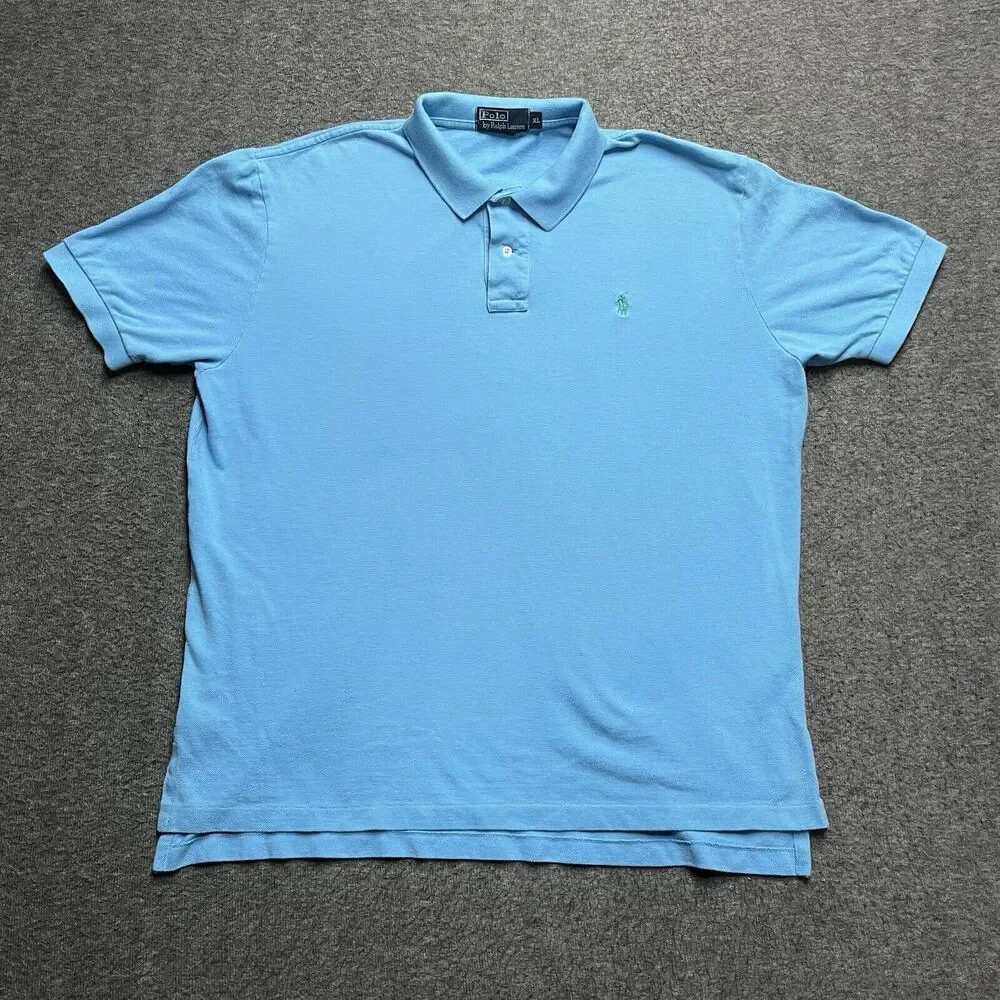 Polo Ralph Lauren Short Sleeve Shirt Mens XL Blue Cotton - Picture 1 of 5